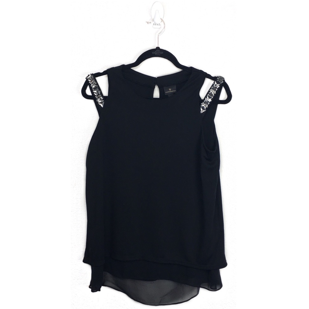 Worthington | NWOT Black embellished blouse